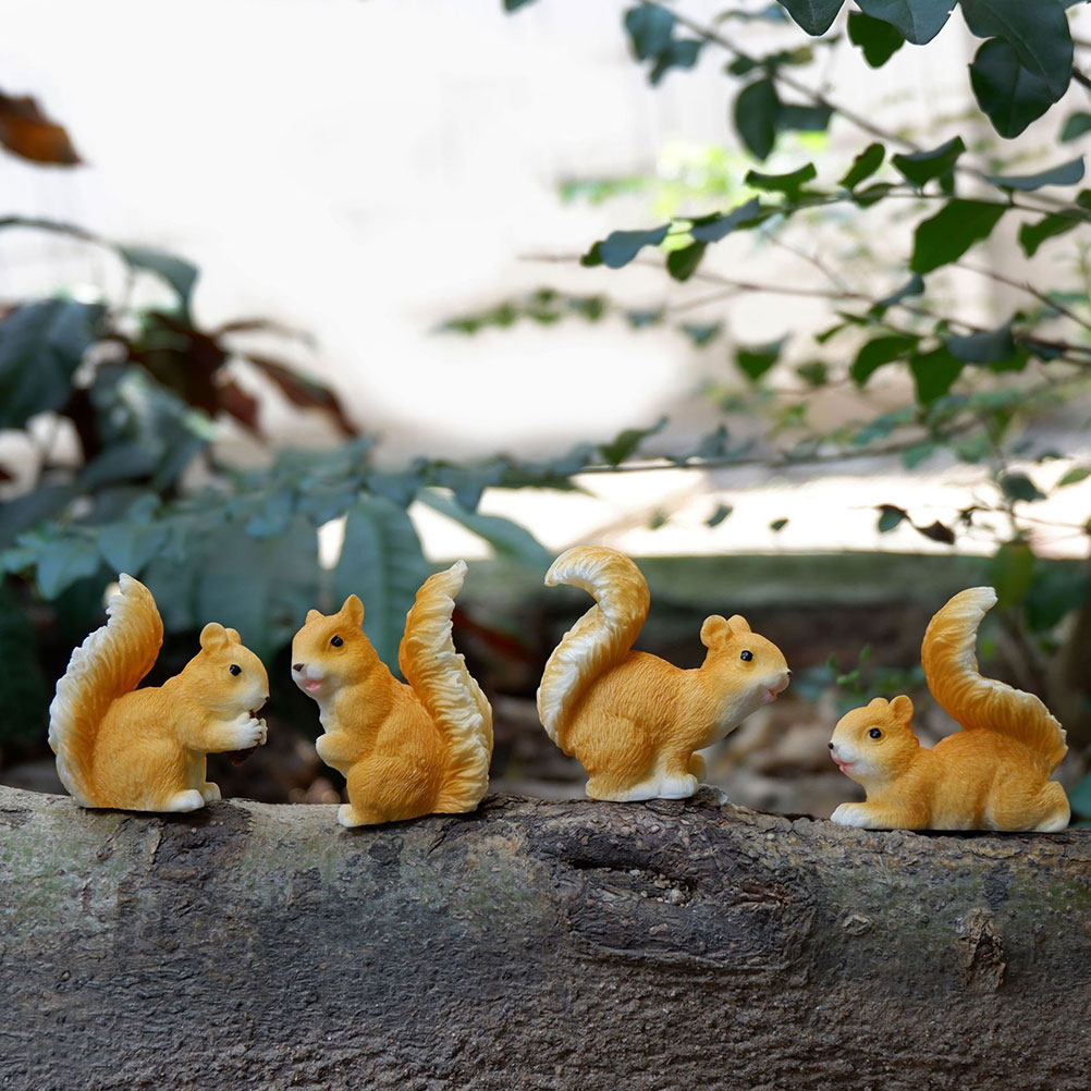 4Pcs Cute Miniature Squirrel R - огляд і ціна Bonsai Garden Display