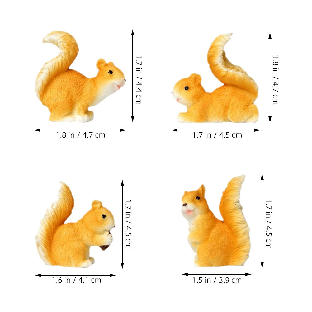 4Pcs Cute Miniature Squirrel R - огляд і ціна Bonsai Garden Display