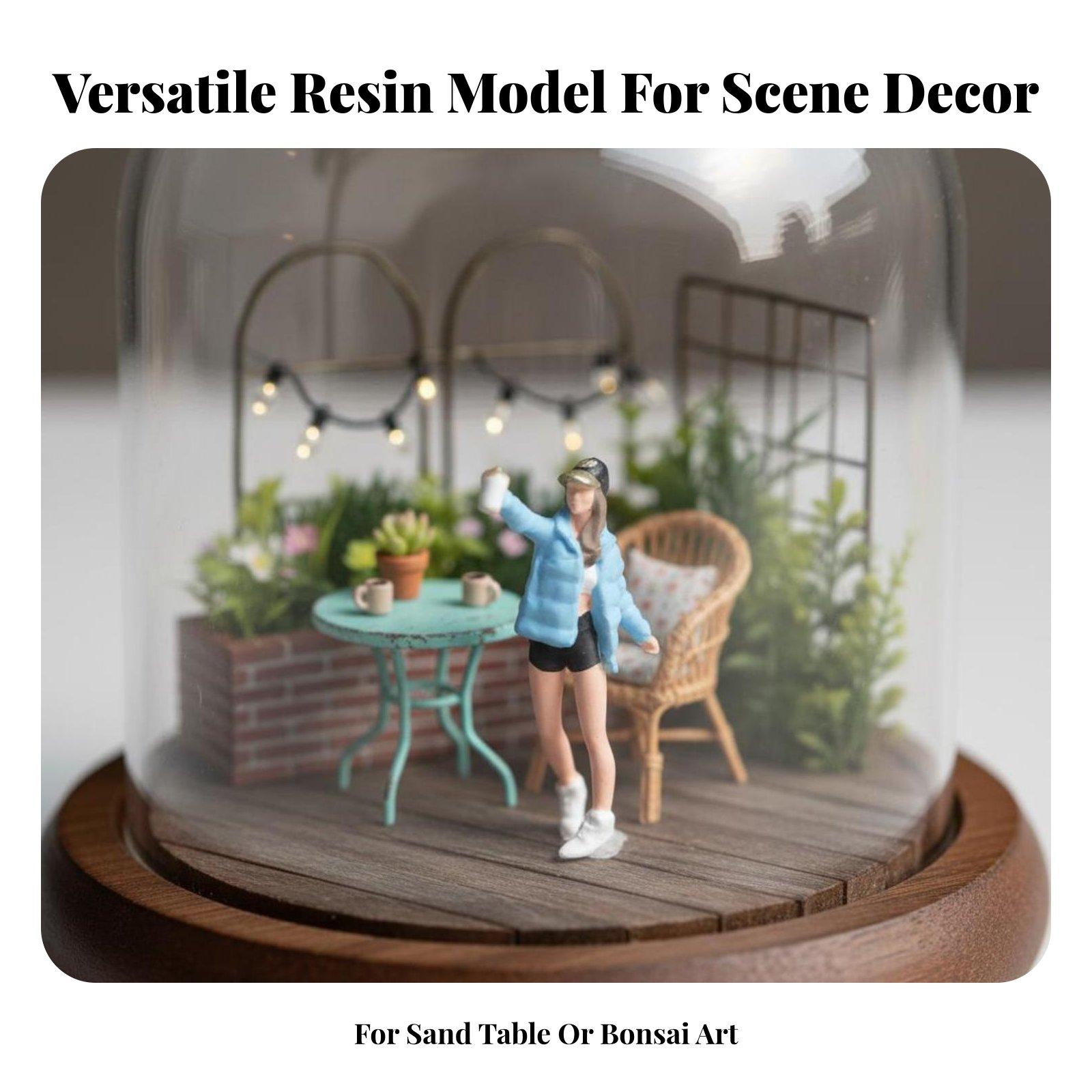Resin Woman Figure HO Scale Ha - огляд і ціна Bonsai Garden Display