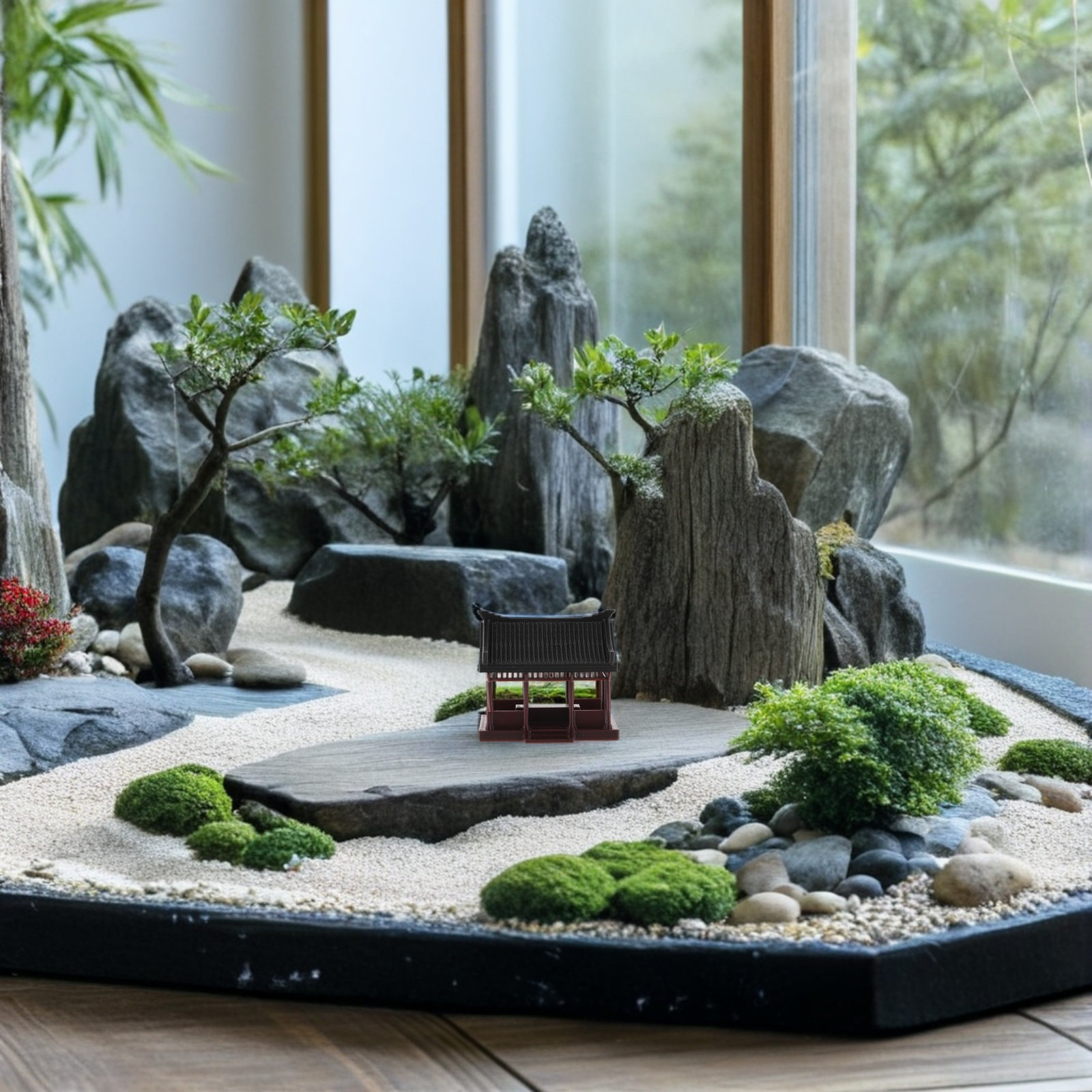 Mini Chinese Pavilion Statue f - огляд і ціна Bonsai Garden Set Up