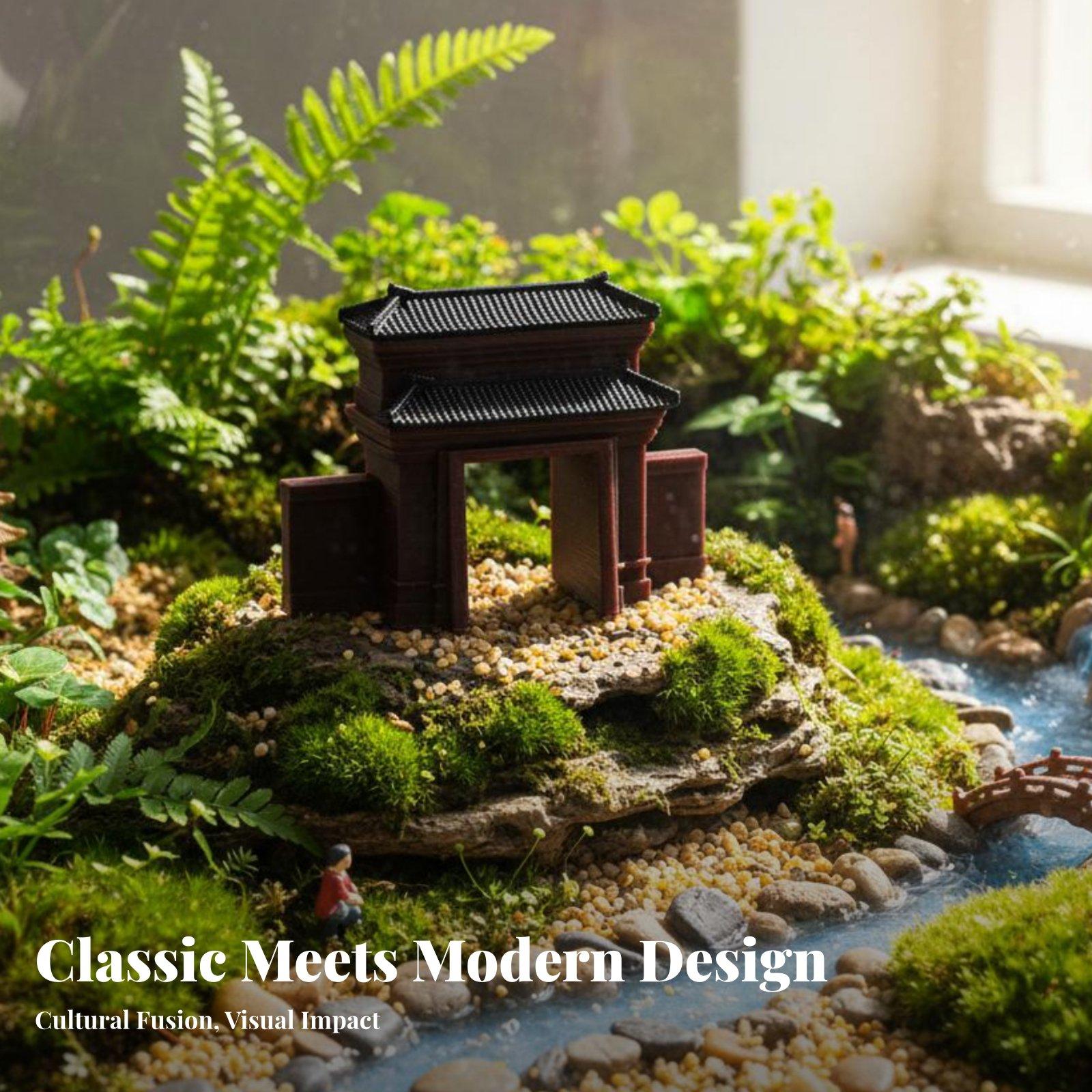 Handcrafted Resin House Figuri - огляд і ціна Bonsai Garden Display
